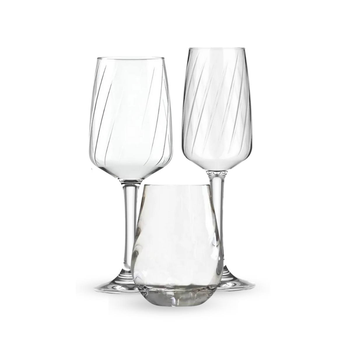 Lombardia- Juego de Copas y Vasos de Vidrio – Vino, Champaña y Bebidas - Juego 12 o 6