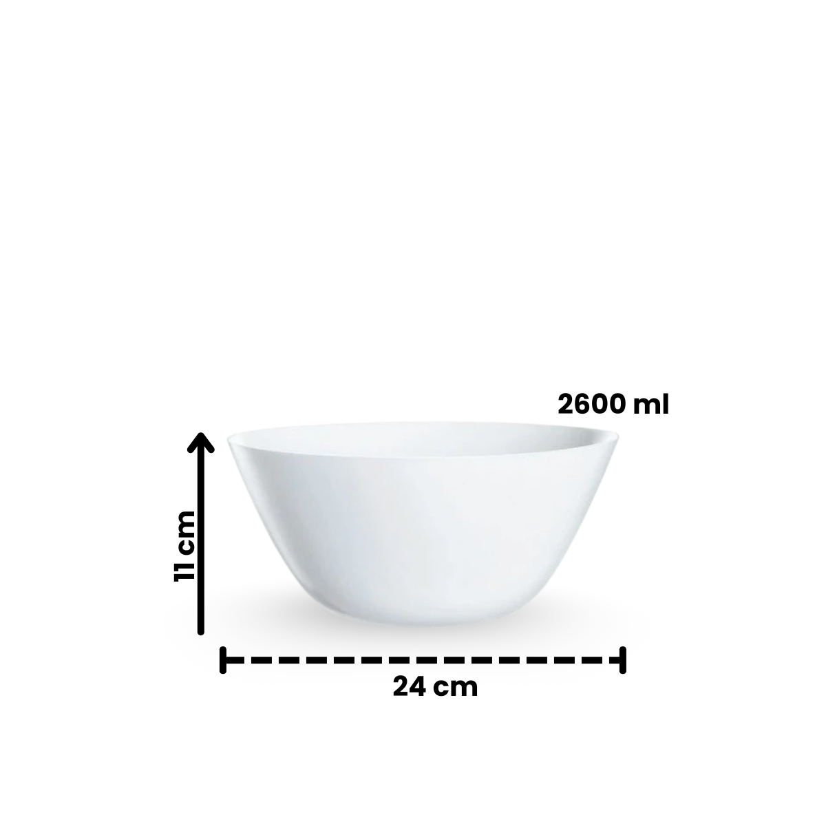 Luminarc Zelie - Cuenco de 24 cm Bowl Ensaladera De Vidrio Opal Moderno