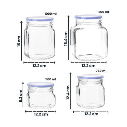 "Superblock " Contenedor de Vidrio Con Tapa Topper de plastico.