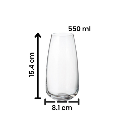 Anser - Juego de 6 Vasos de Vidrio 550 ml