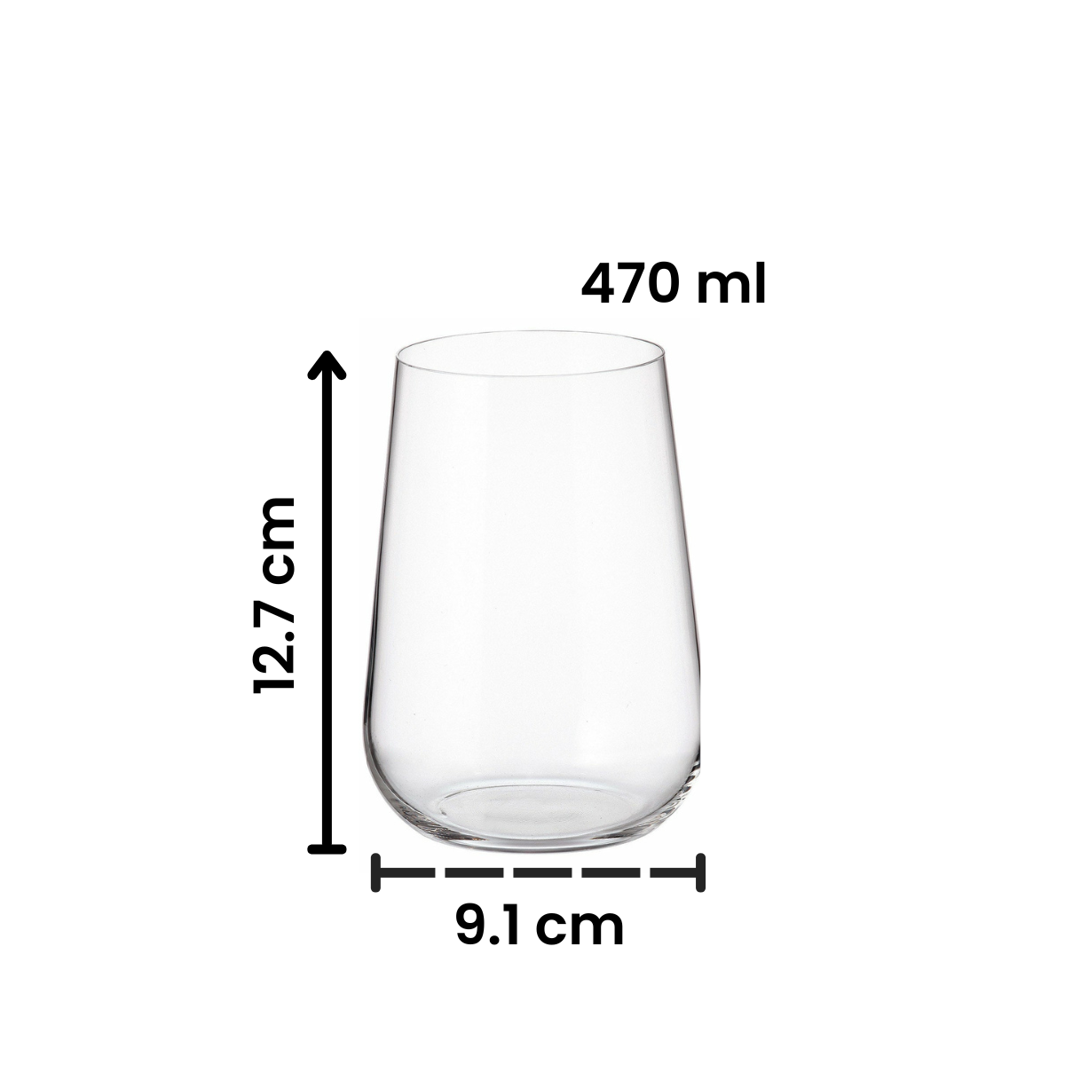 Ardea - Juego De 6 Vasos De Vidrio 470 ml