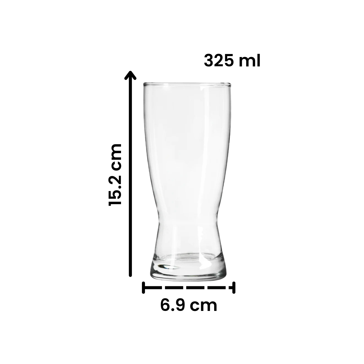 Bravo - Juego 6 Vasos Cerveceros de Vidrio 325 Ml