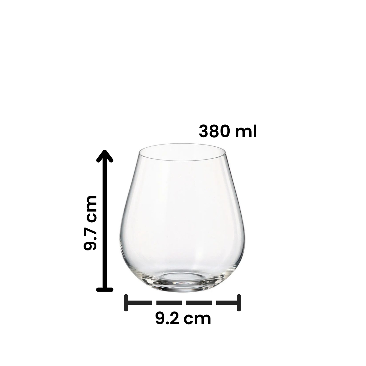 Columba - Juego de 6 Vasos Vidrio Whiskey 380 ml