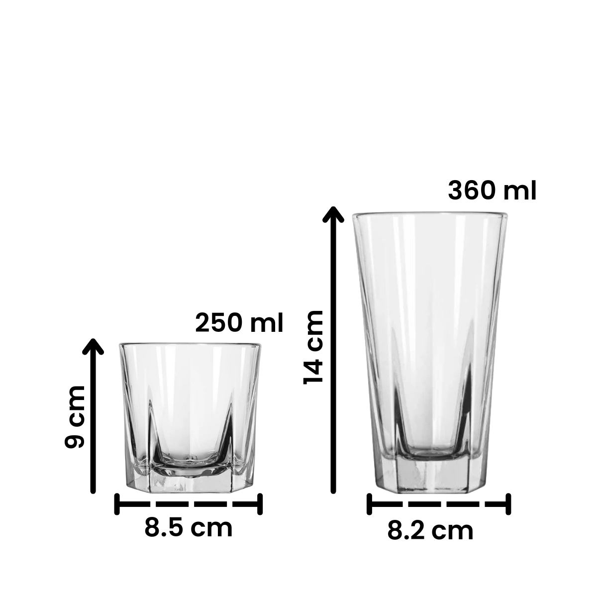 Natura - Juego De 6 Vasos De Vidrio