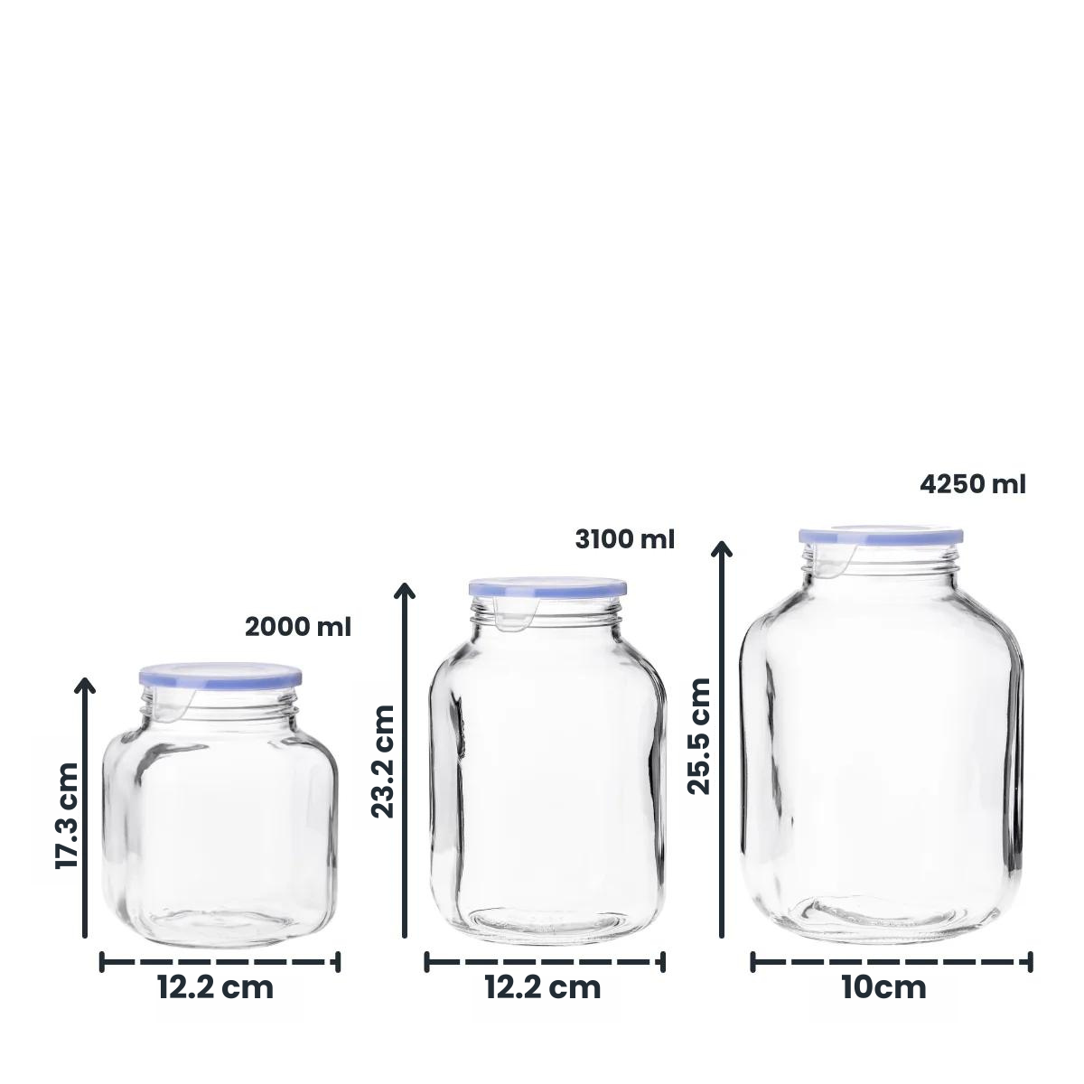 "Superblock " Contenedor de Vidrio Con Tapa Topper de plastico.