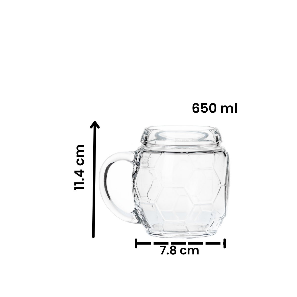 Soccer - Set de 4 Tarros Cerveceros De Vidrio con 1 Bowl