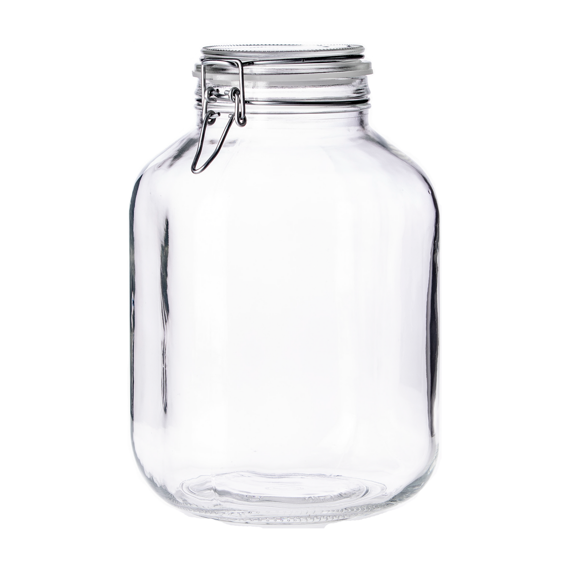frasco hermetico de vidrio alto de 4250 ml para pasta, cereal, harina en un fondo blanco