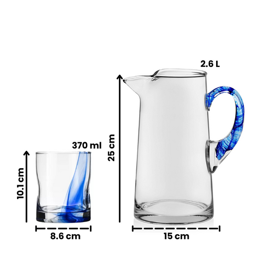 Ribbon - Juego 4 De Vasos De Vidrio con Jarra