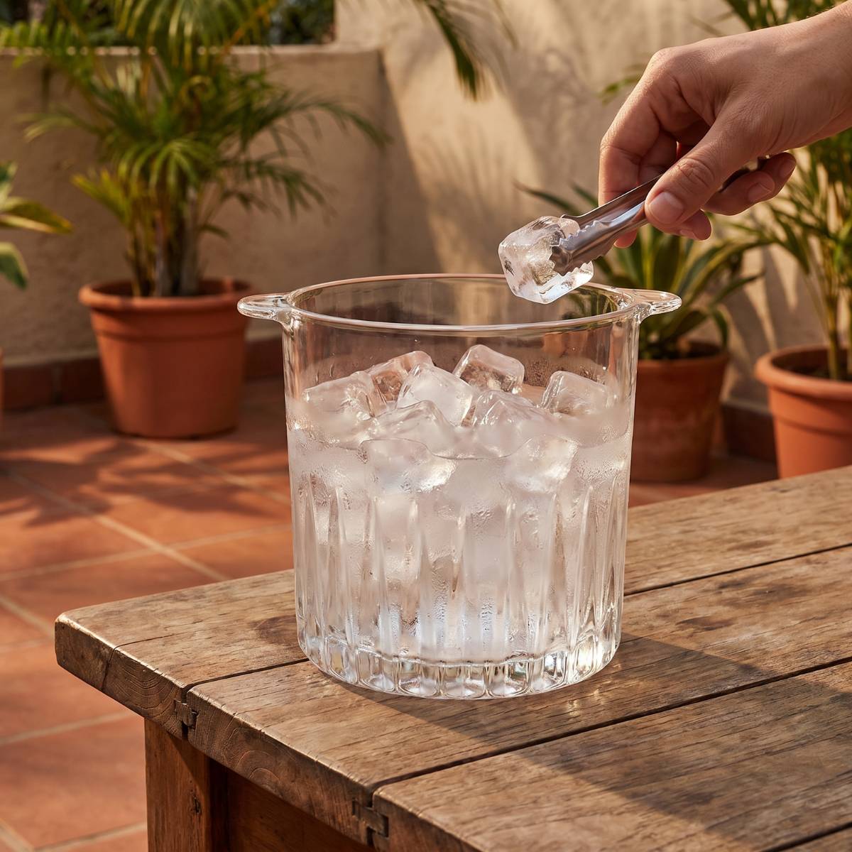 hielera de vidrio 1.5 L para uso en verano dias soleados
