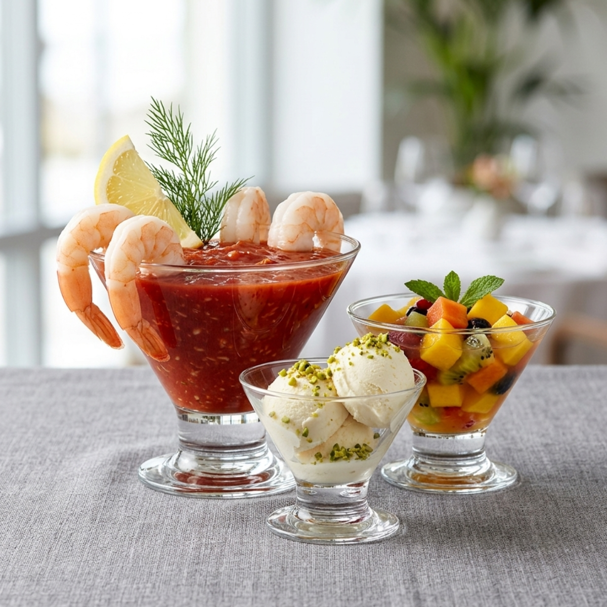 copas de vidrio serie vicenza borgonovo para uso en restaurantes eventos o casa perfectos para postres o cocteles