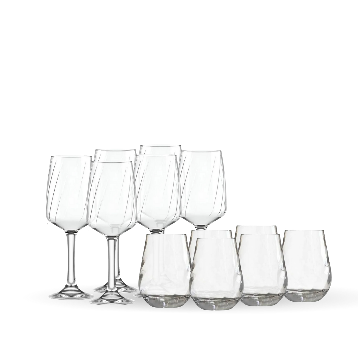 Lombardia - Copas Vino y Vasos de Vidrio - Moderno y Elegante