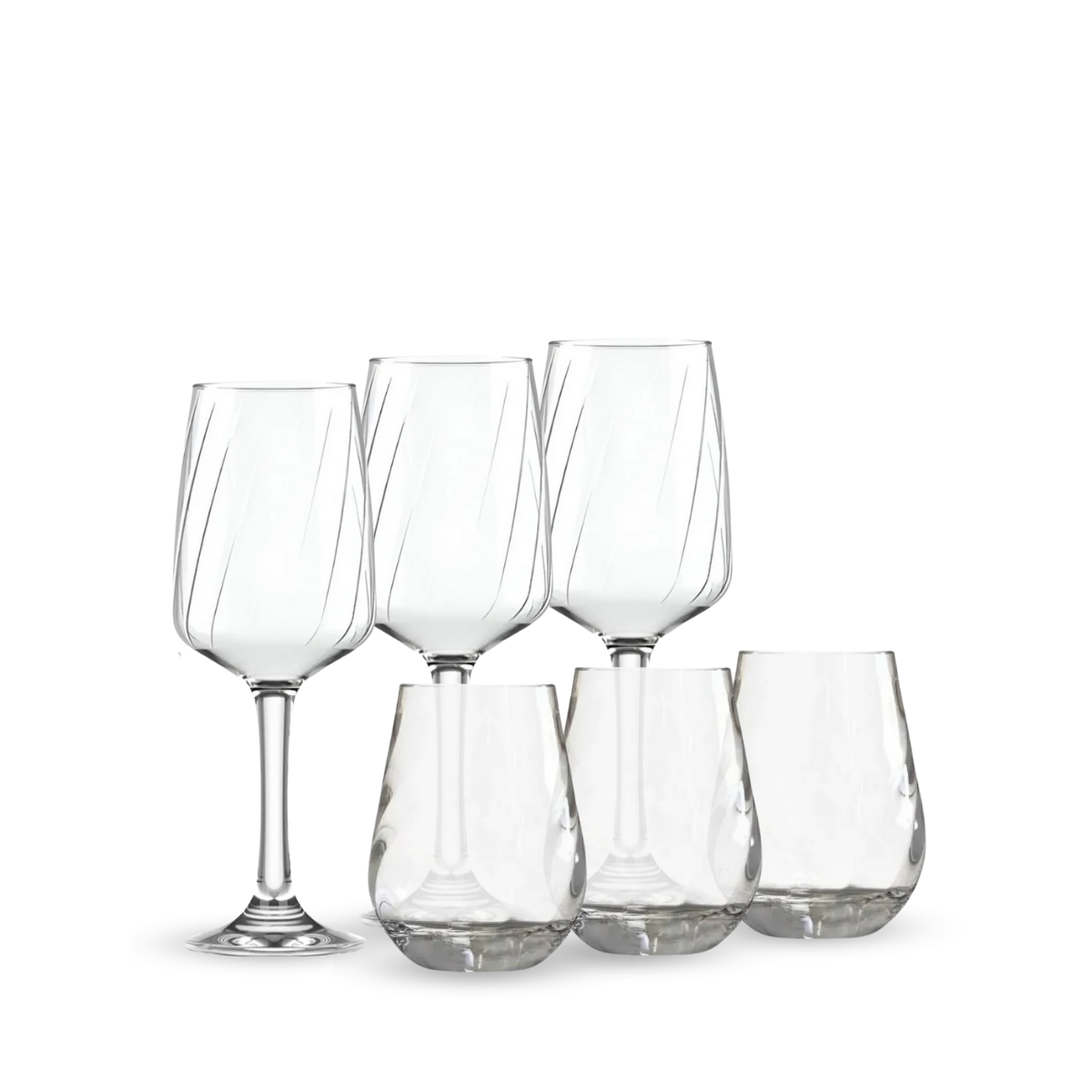 Lombardia - Copas Vino y Vasos de Vidrio - Moderno y Elegante