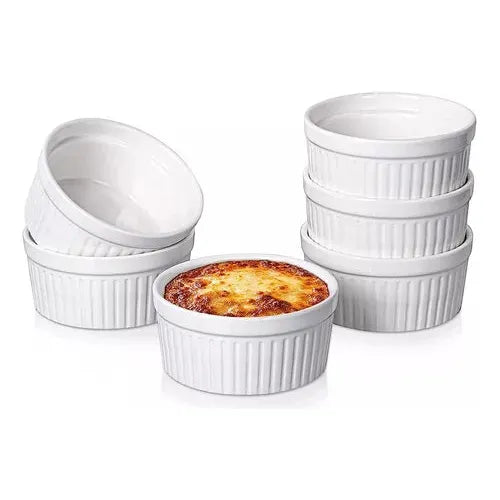 Lot 6 Ramequins Ronds MALACASA Série RAMEKIN Bleu Dégradé 300 Ml - Petits Bols à Four