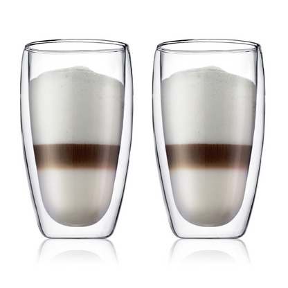Doppio - Juego De 4 Vasos De Doble Pared De Vidrio