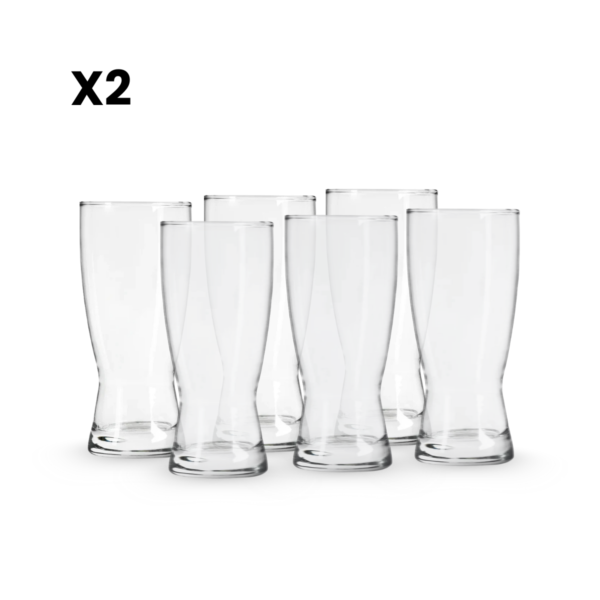 Bravo – Juego de Vasos Cerveceros de Vidrio 325 ml - Estilo Weizen