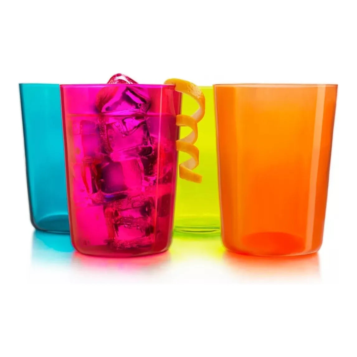 Collins - 4 Vasos de Colores De Vidrio 532 ml