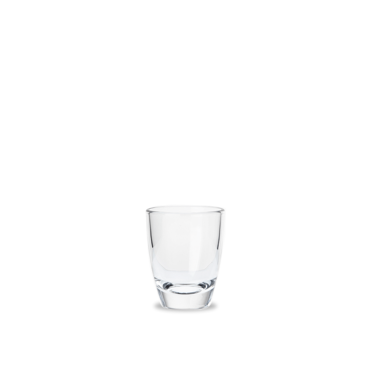 caballitos de vidrio con base gruesa para tequila, ron, mezcal y gin