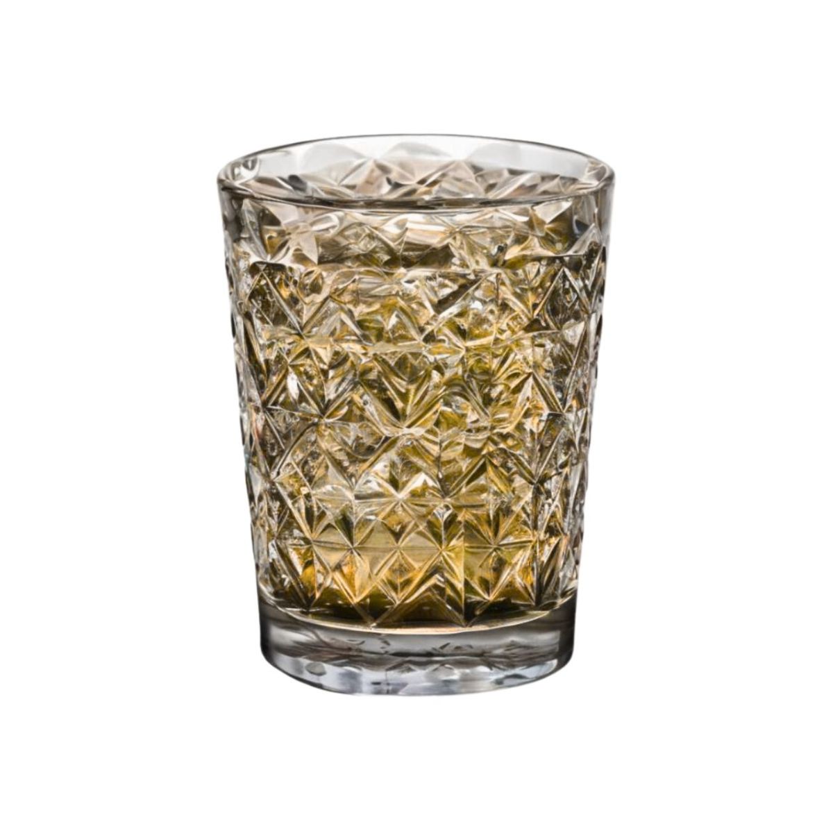 caballito para tequila de vidrio en un fondo blanco