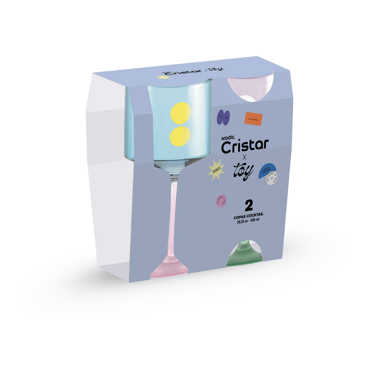 Rio Soft Color TOY - Juego de Copas de Vidrio Soft Color – Diseño Moderno y Contemporáneo