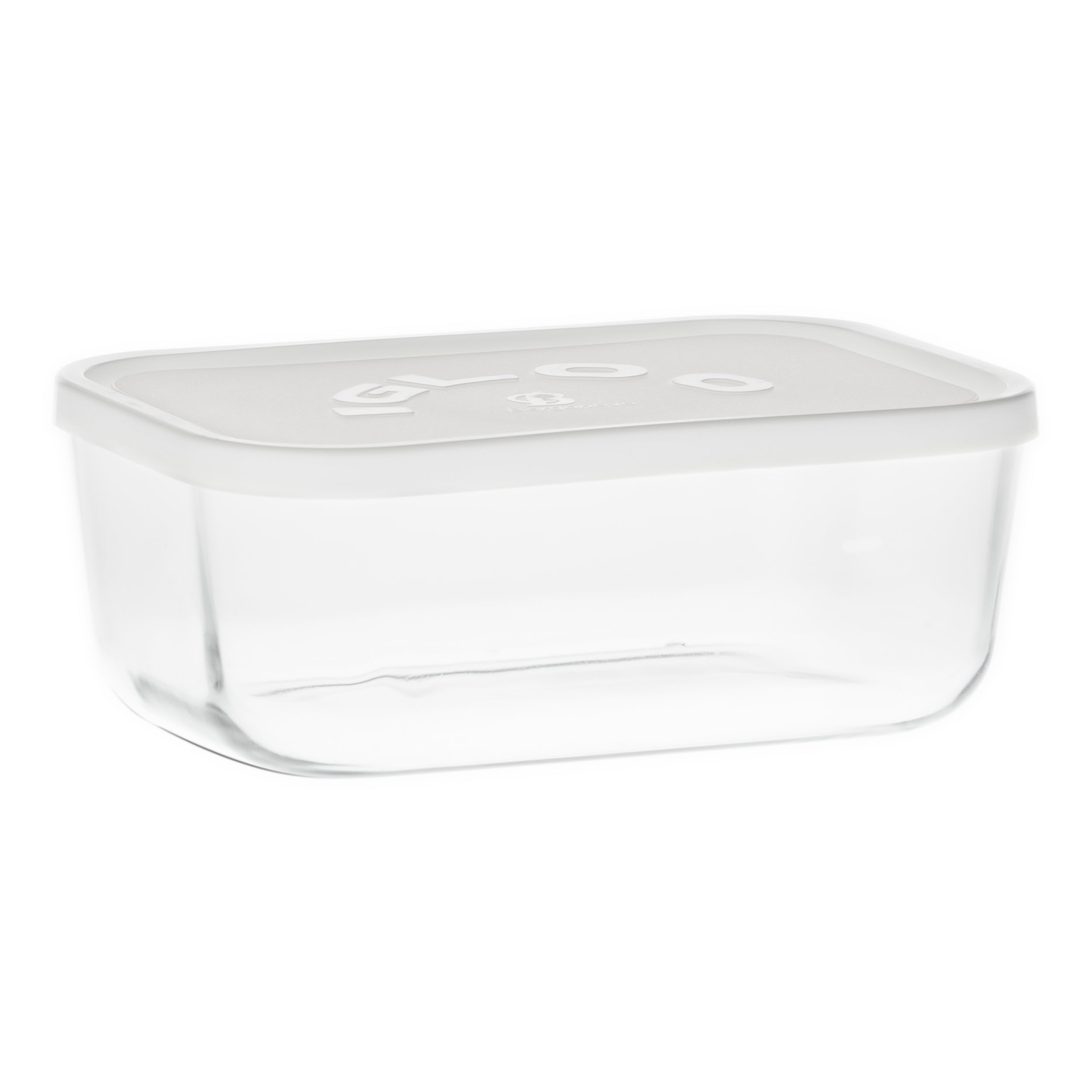 Igloo - Contenedor Rectangular de Vidrio con Tapa.