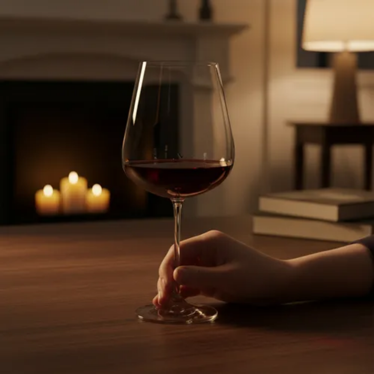 Copa Ardea 670 ml de vidrio con vino tinto, ideal para degustación y ocasiones especiales.