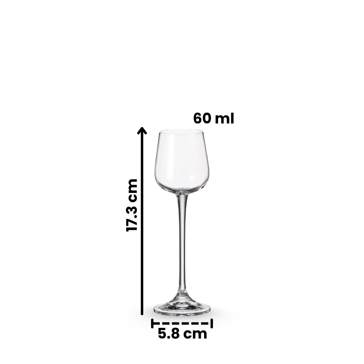 Ardea - Juego de 6 Copas Vidrio Para Licor 60 ml