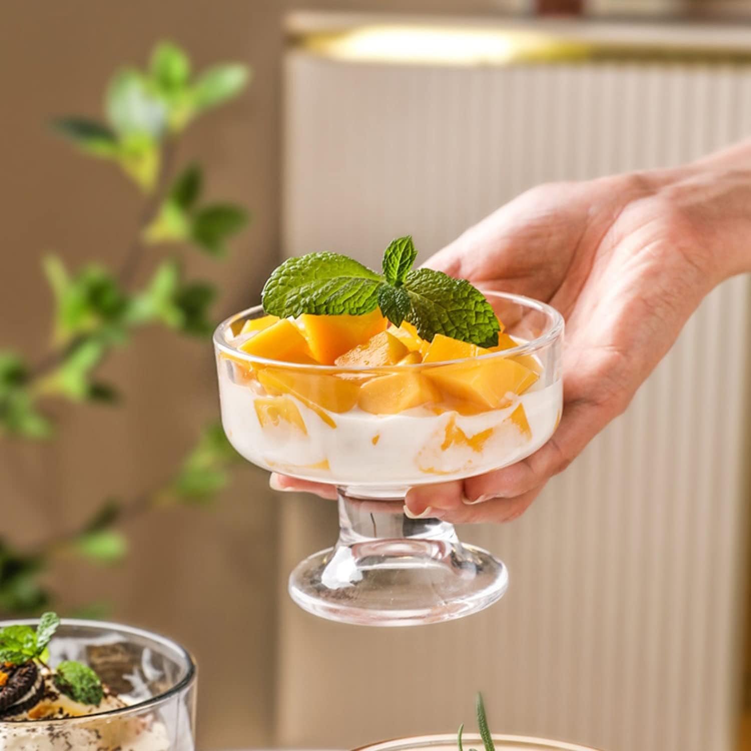 copa de postre de vidrio lexignton para eventos o fiestas de 295 ml