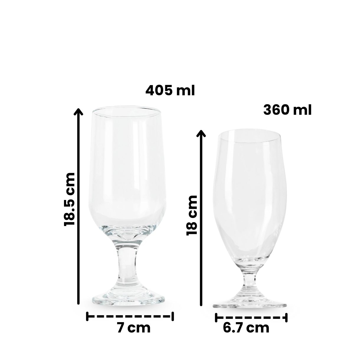 Albira - Juego de 6 copas cerveceras de Vidrio