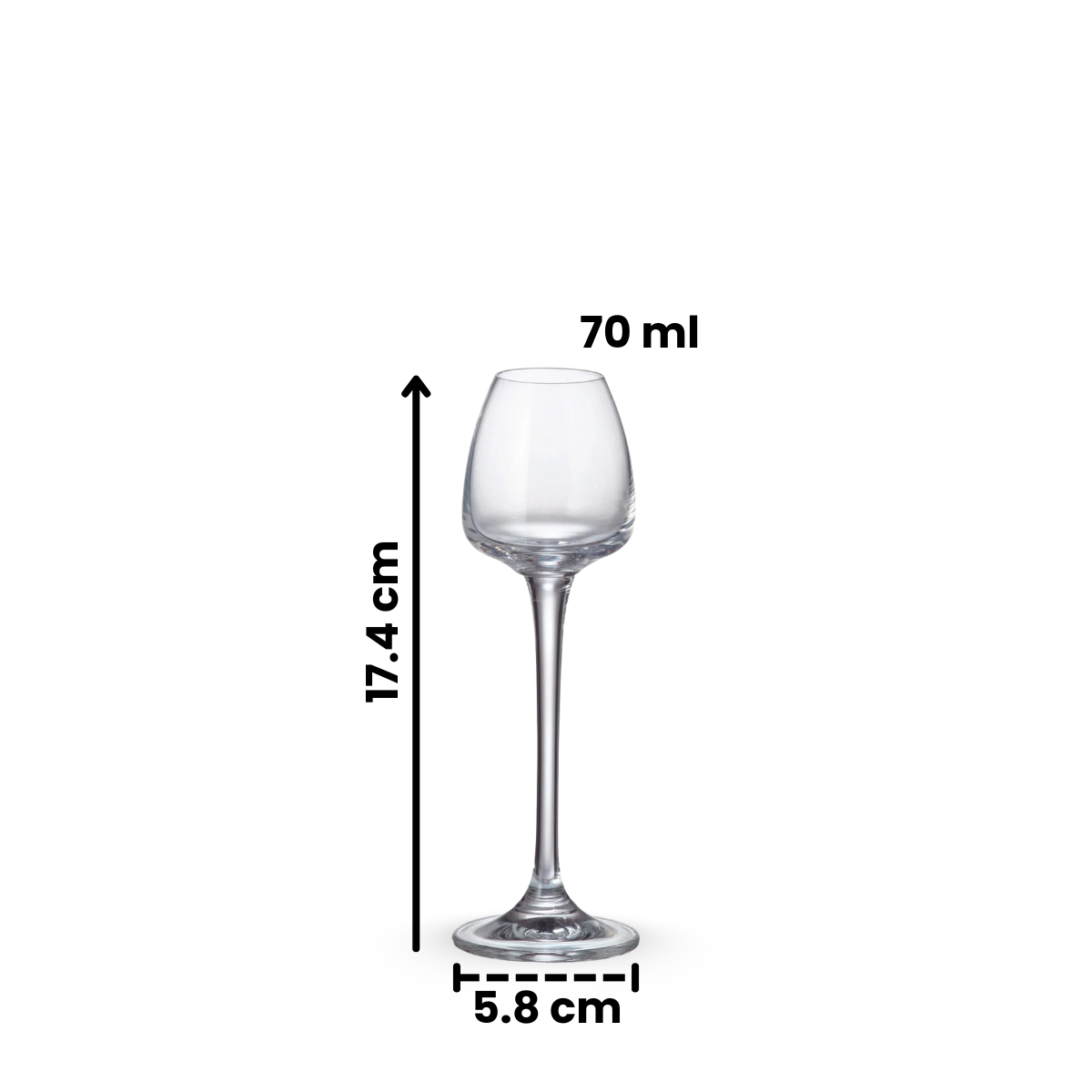 Anser - Juego de 6 copas de Vidrio para Licor 70 ml
