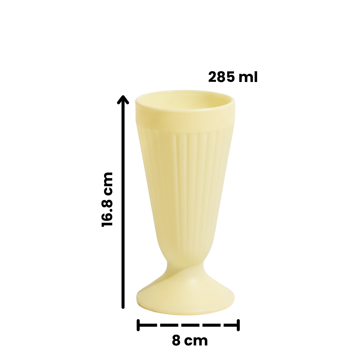 TOY Butter Yellow - Juego de Copas Malteadas de Vidrio – Estilo Vintage y Retro