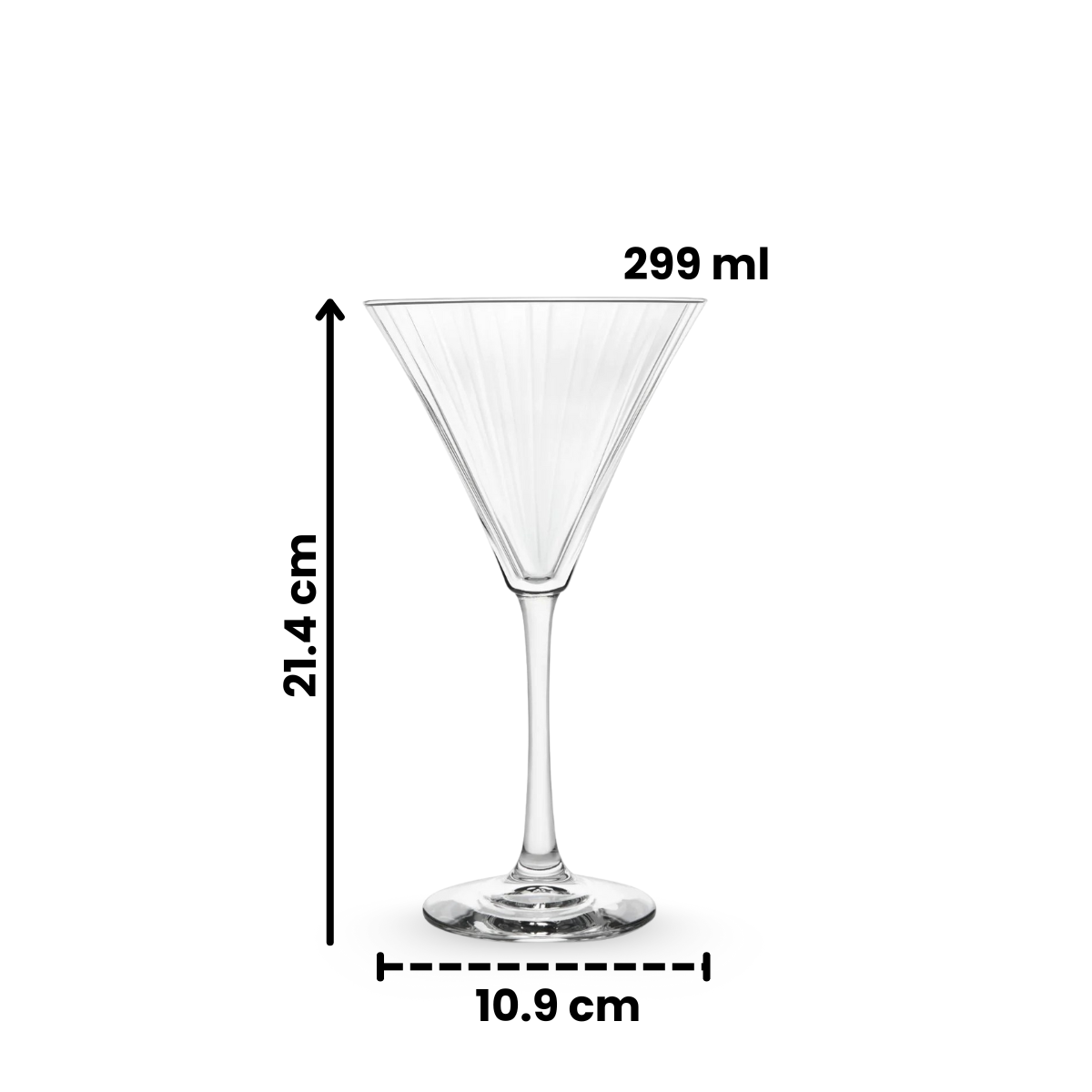 Panello - Juego 2 Copas Martini Vidrio 266 ML