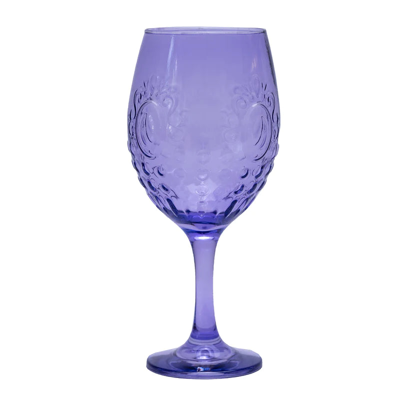 Borgonovo Baroque Colors - Juego De 6 Copas De Vidrio De 700 Ml. Copas de Color para Vino Estilo Vintage de Vidrio Pintado de Alta Calidad Set 6 piez
