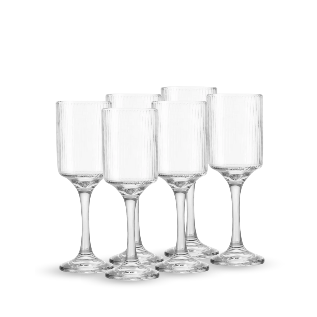 Some Lines - Juego de 6 Copas de Vidrio Texturizado - Para Vino, Gin y Cocteles.