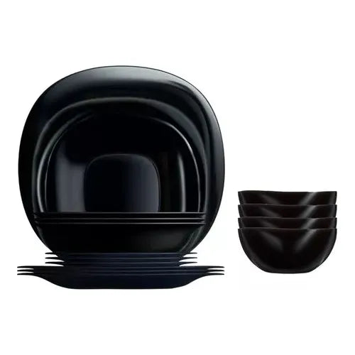 Luminarc Carine Vajilla Francesa De Opal 16 Piezas Servicio de Mesa Platos de Diferentes Tama os con Taz n tipo Bowl Utensilios de Hogar y Cocina