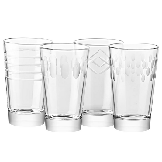 Contrasti - Set 4 Vasos De Vidrio con Grabado