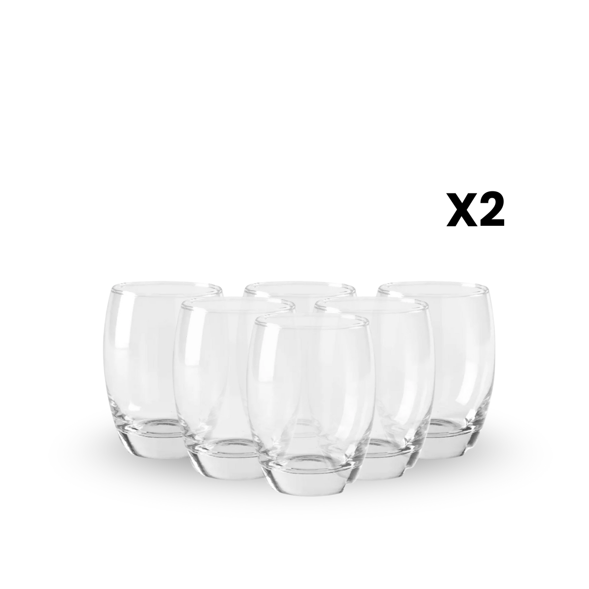 Dubai – Juego de Vasos de Vidrio con Base Gruesa y Diseño Curvo