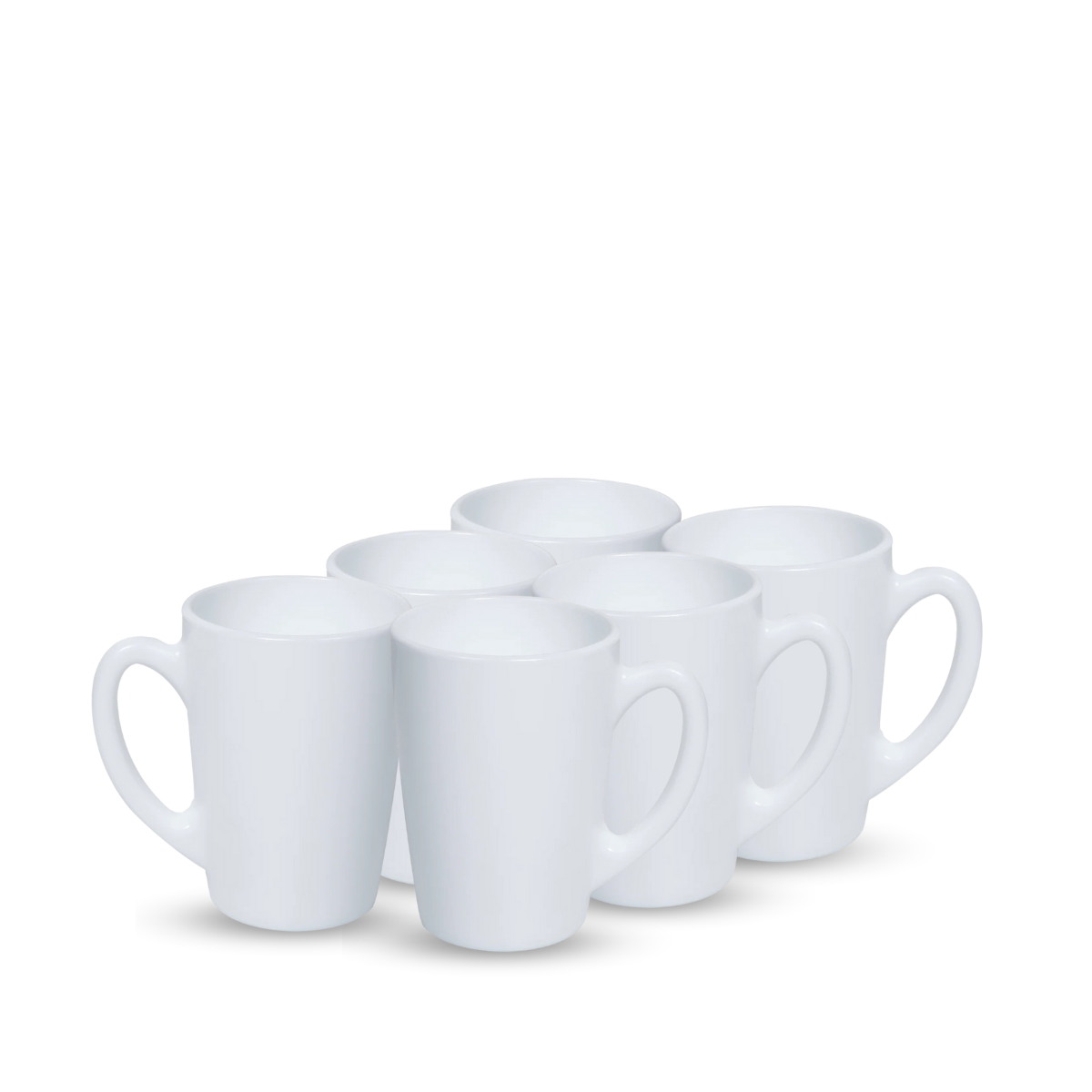 Set de 6 tazas blancas Morning de opal 320 ml, diseño moderno y resistente ideal para uso diario o profesional.