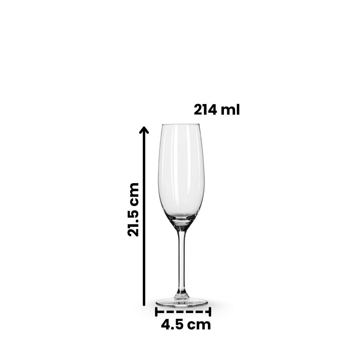 Champagne - 6 Copas Flauta De Vidrio 214 ml