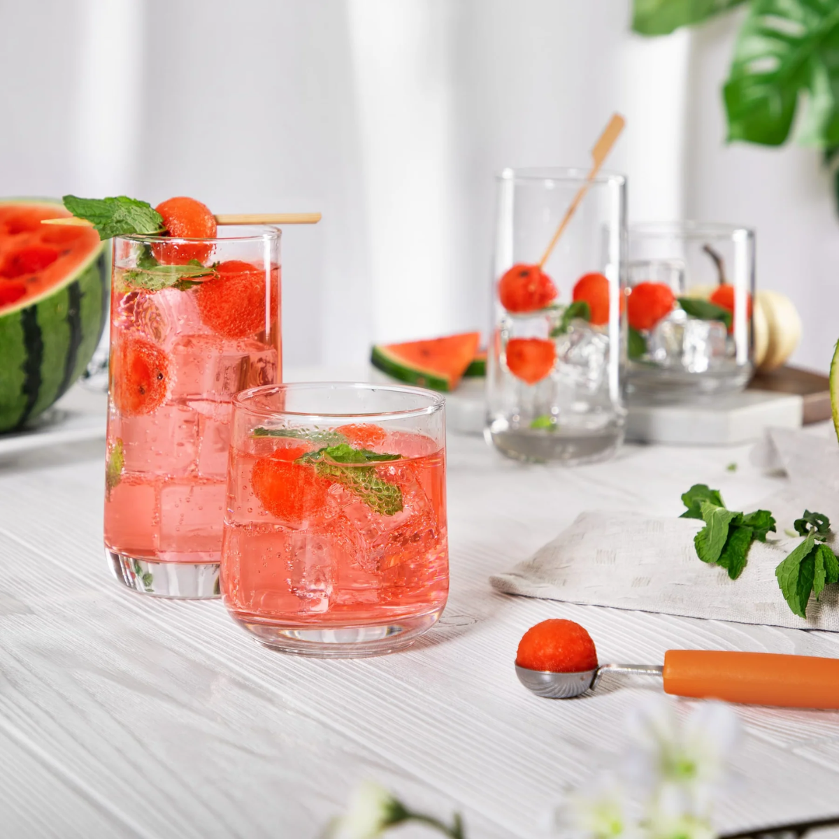 set de 8 vasos koba para uso en bar o restaurante, cocteleria o refresco.