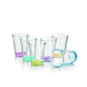 Colors – Juego de 6 Vasos de Vidrio con Base de Color 254 ml