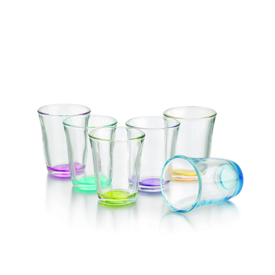 Colors – Juego de 6 Vasos de Vidrio con Base de Color 254 ml