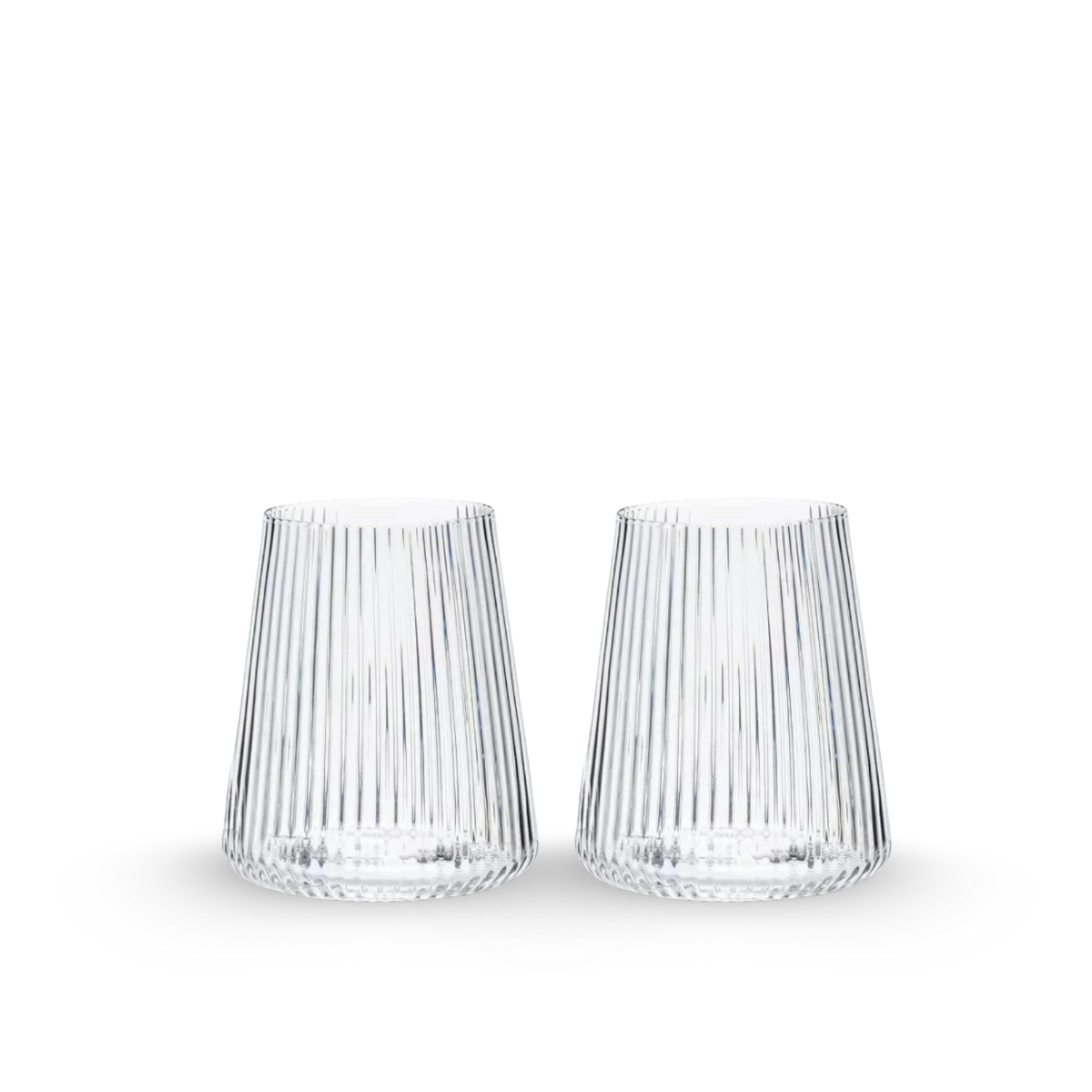 Juego de 2 vasos Lines de vidrio con diseño de líneas en relieve