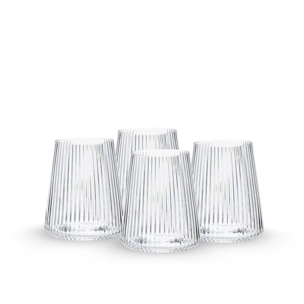 Juego de 4 vasos Lines de vidrio con diseño moderno y líneas verticales