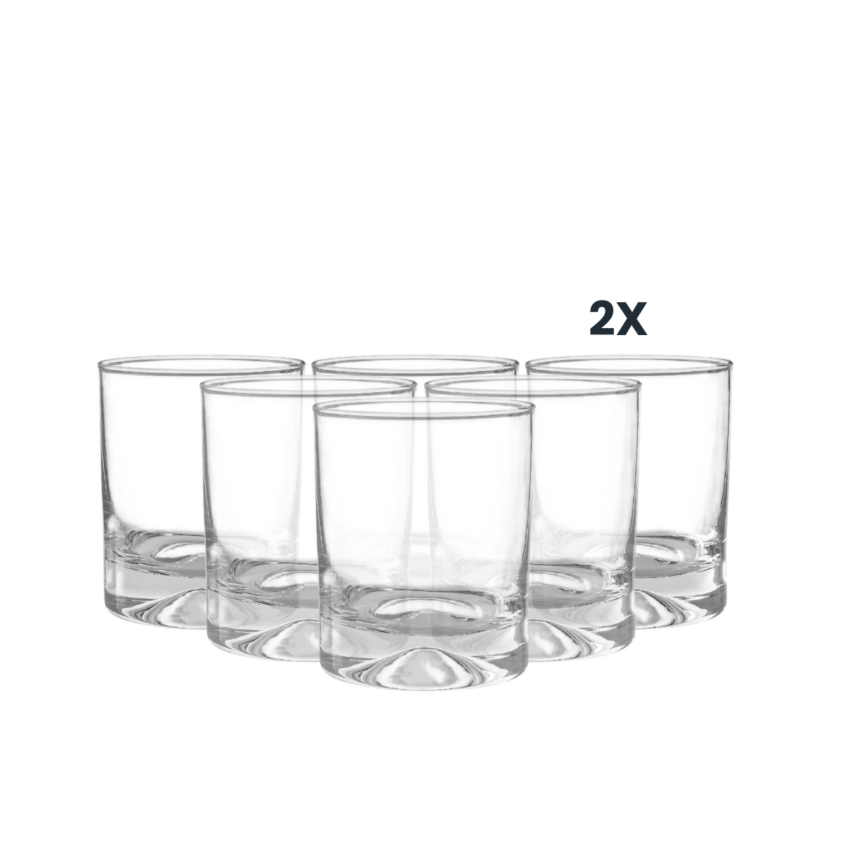 Set de 12 vasos bajos Manhatan de vidrio, resistentes y elegantes para uso diario