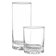 Juego de vasos Manhatan de vidrio con base gruesa, incluye vaso alto y bajo, diseño moderno y elegante