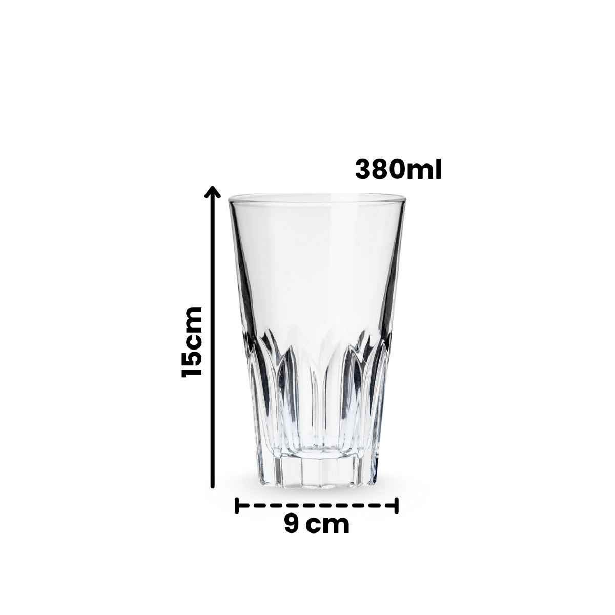 Graal – Juego de 6 Vasos de Vidrio 380 ml Estilo Moderno