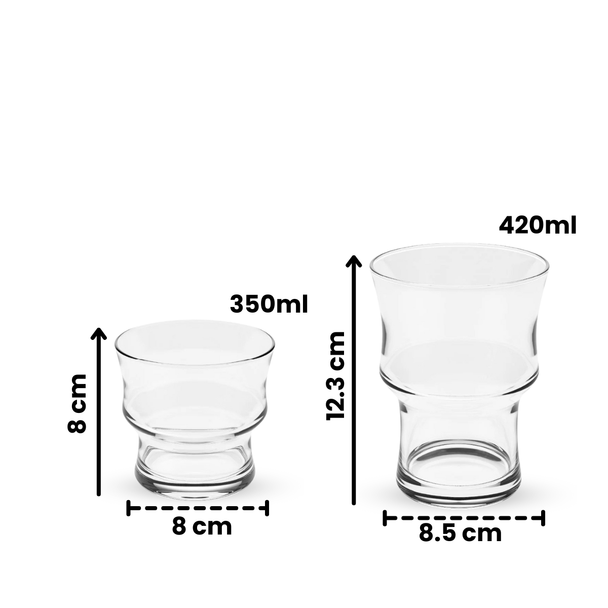 Dude – Juego de 6 Vasos de Vidrio Modernos