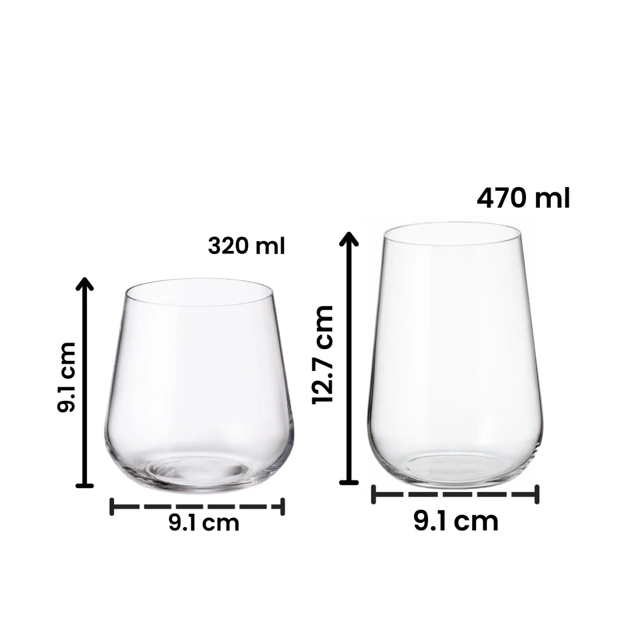 Ardea – Juego de 6 Vasos de Vidrio para Vino, Whisky y Cócteles