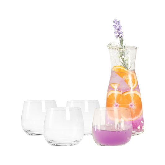 Torino - Set de Jarra De Vidrio 1 Lt y 4 Vasos De 400 ml