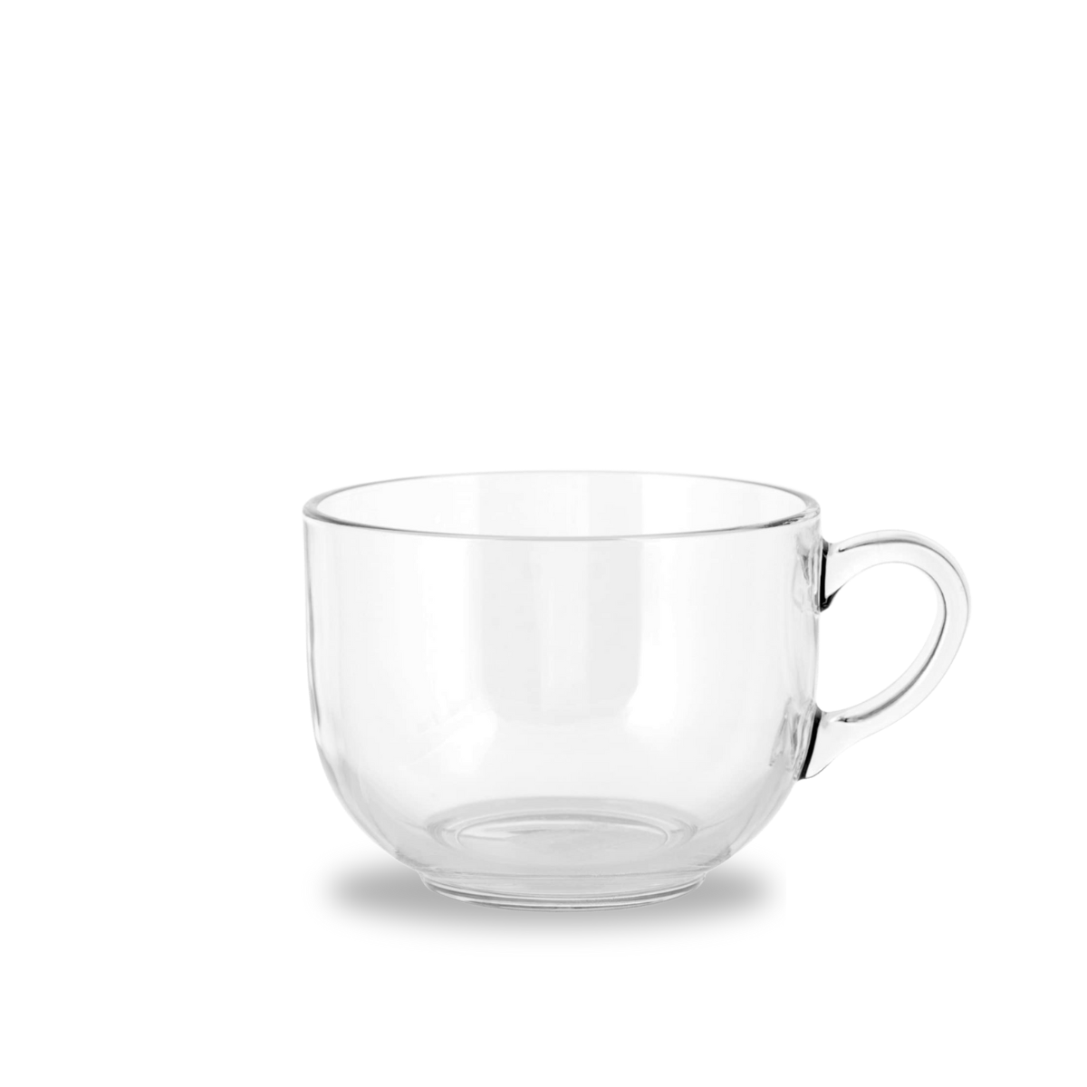 Taza jumbo de vidrio Borgo Tazzota de 700 ml con diseño redondeado y asa cómoda, ideal para bebidas calientes o frías.